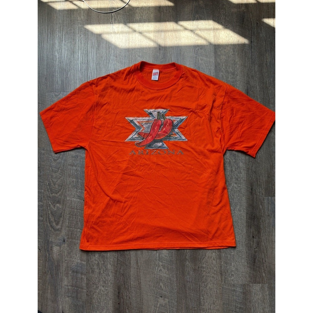 vintage‎ arizona shirt mens XXL Orange Chili Pepper  Soffe Shirts